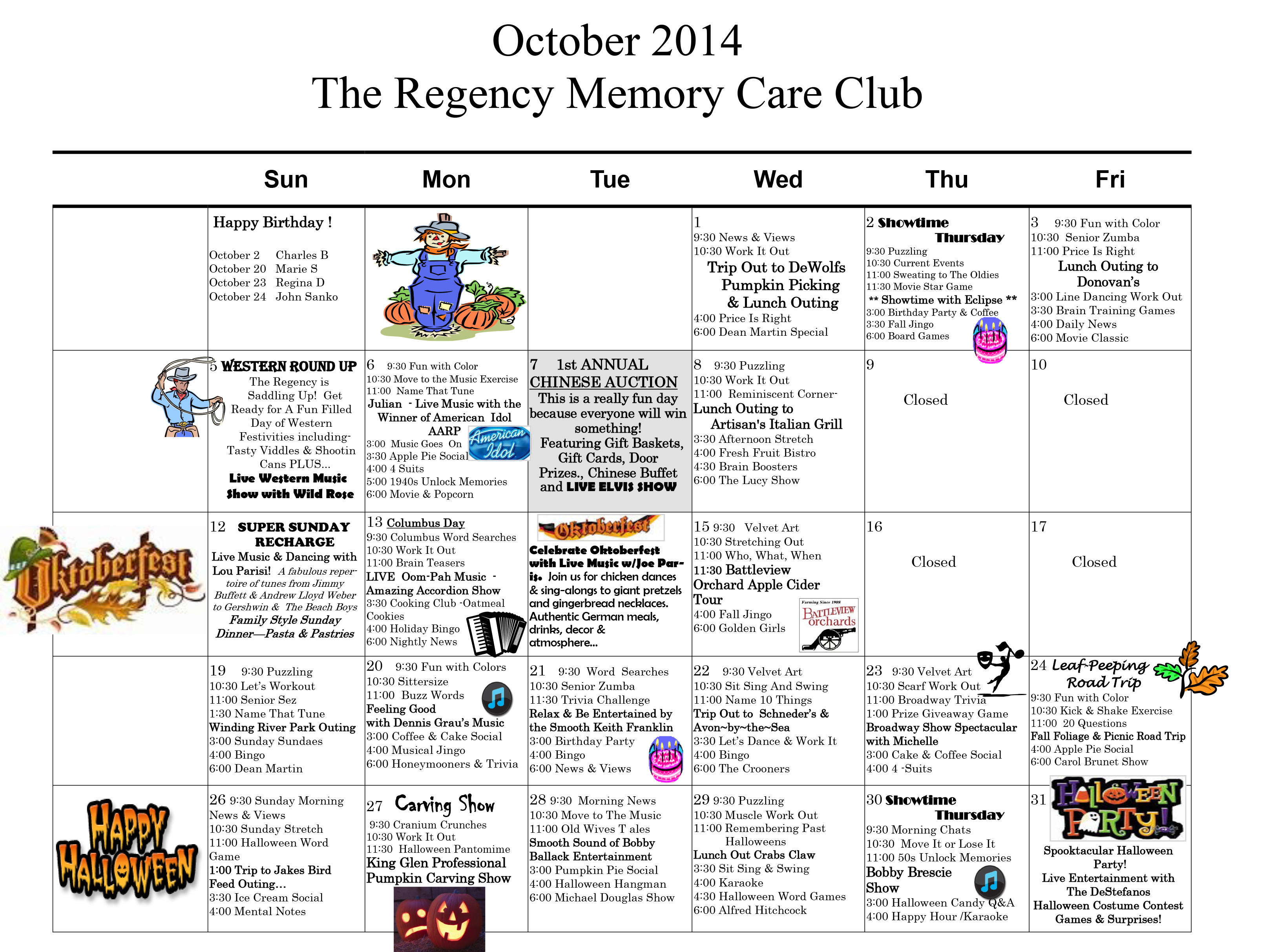 October 2014 Events