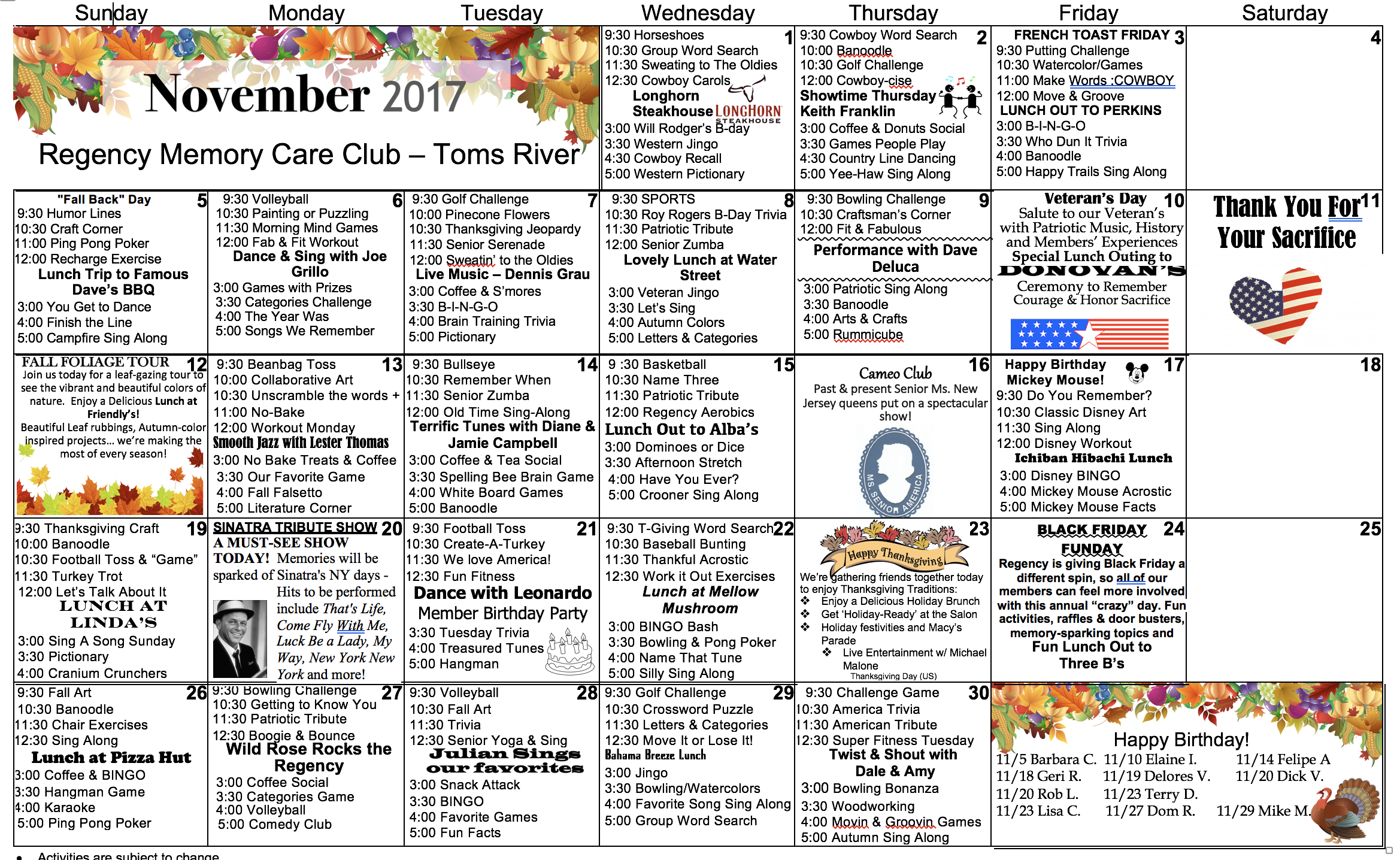 Toms River November Events