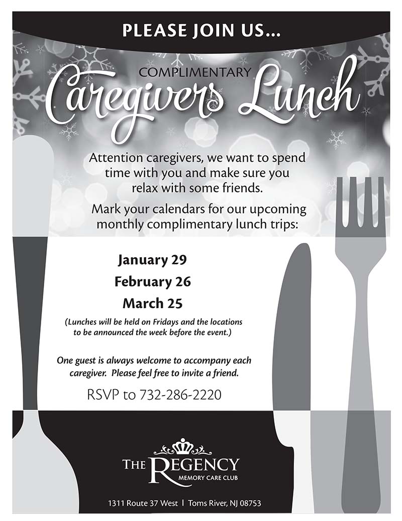 Complimentary Caregivers Lunch, Regency Memory Care Club