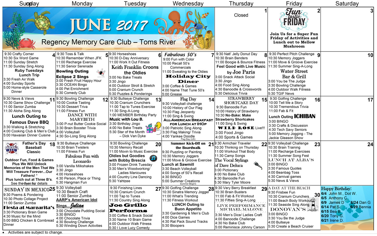 June 2017 Events Toms River