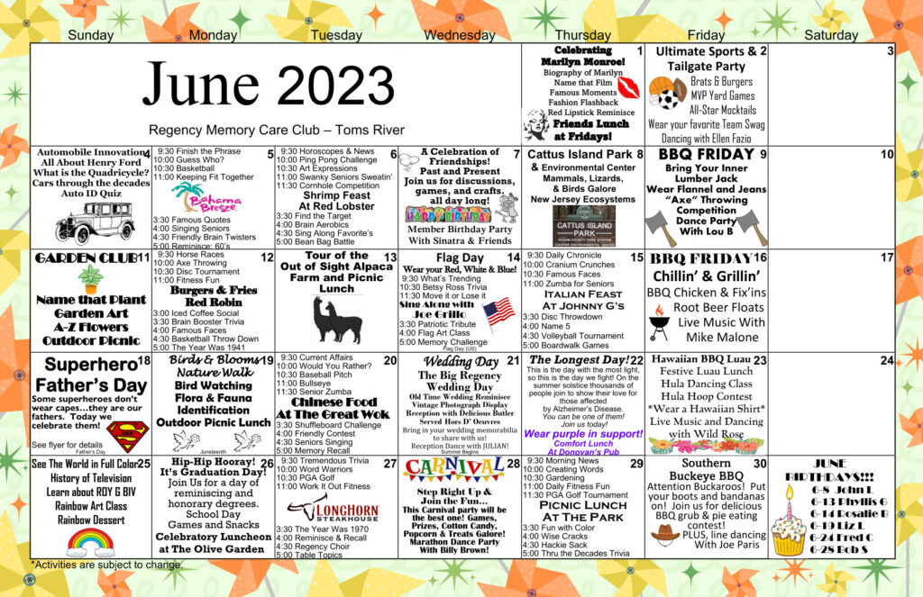 TR June Calendar 2023