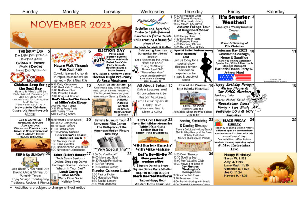 River Edge NJ Memory Care Events 2023