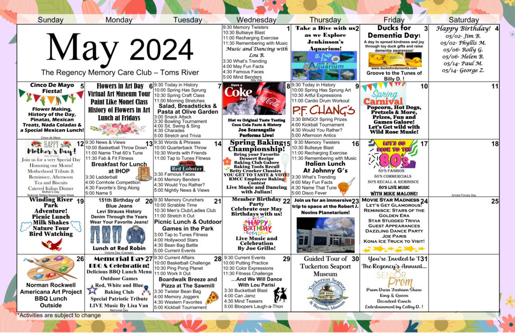 Toms River Memory Care Events 2024