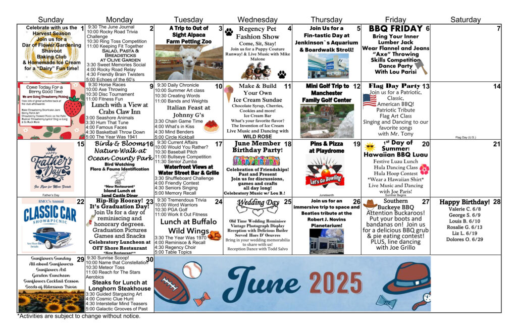 Toms River Memory Care Events 2025