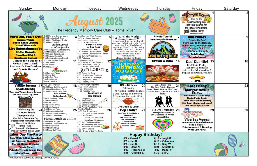 Toms River Memory Care Events 2025