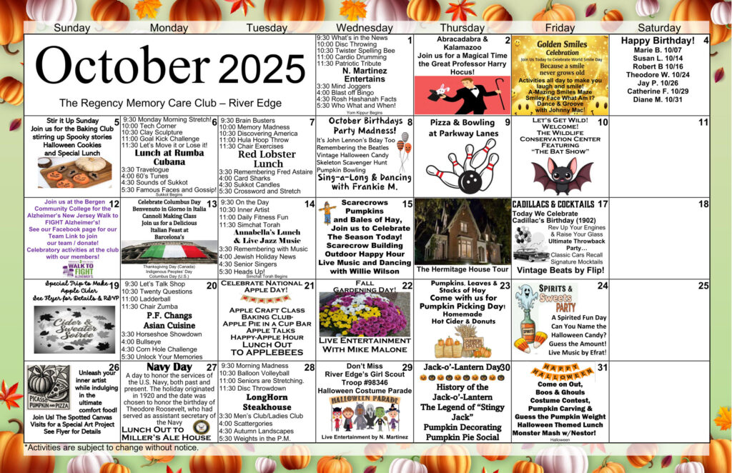 River Edge NJ Memory Care Events 2025