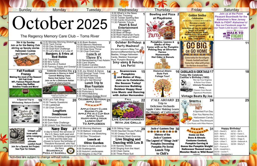 Toms River Memory Care Events 2025