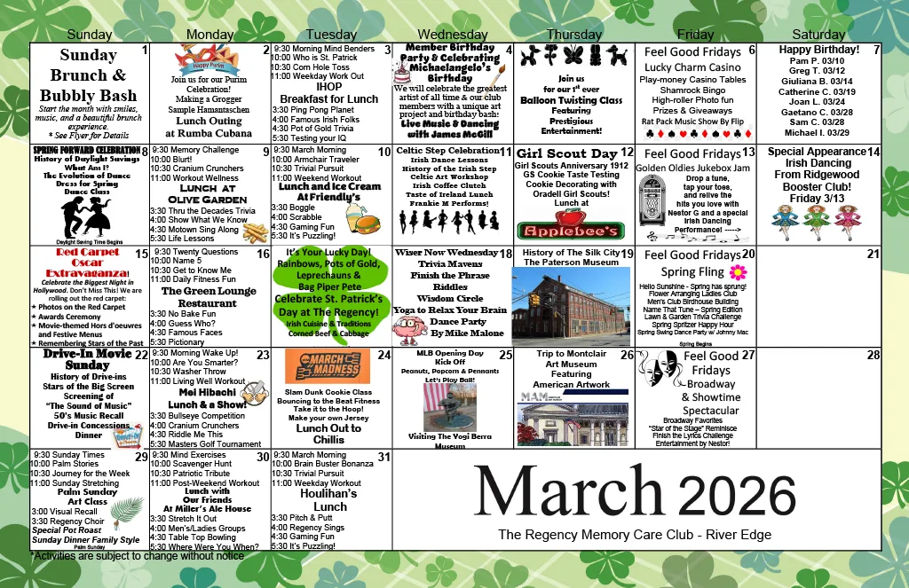 River Edge NJ Memory Care Events 2026